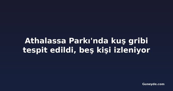 Athalassa Parkı'nda kuş gribi tespit edildi, beş kişi izleniyor