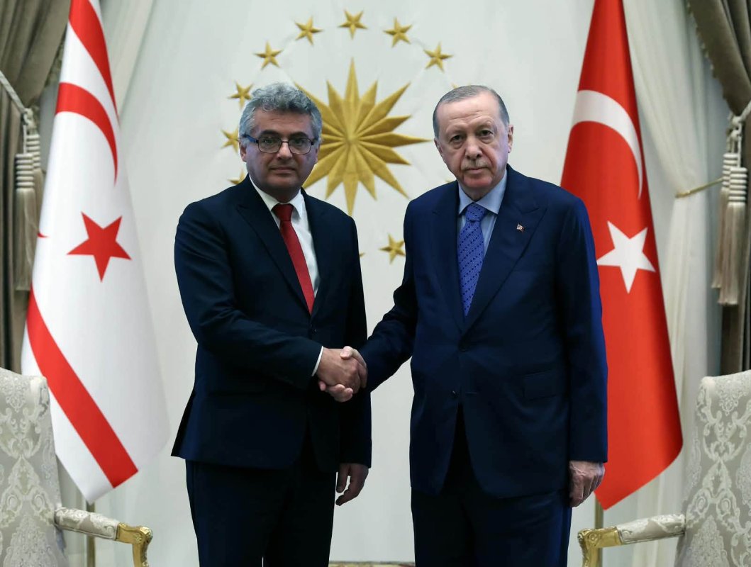 Erdoğan, Erhürman'ı kabul etti; Kıbrıslı Türklerin haklarının çözümdeki önemine dikkat çekti