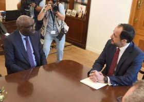 Hristodulidis, BM Barış Gücü Başkanı Diagne ile görüştü: Holguin 29 Ekim'de adaya geliyor