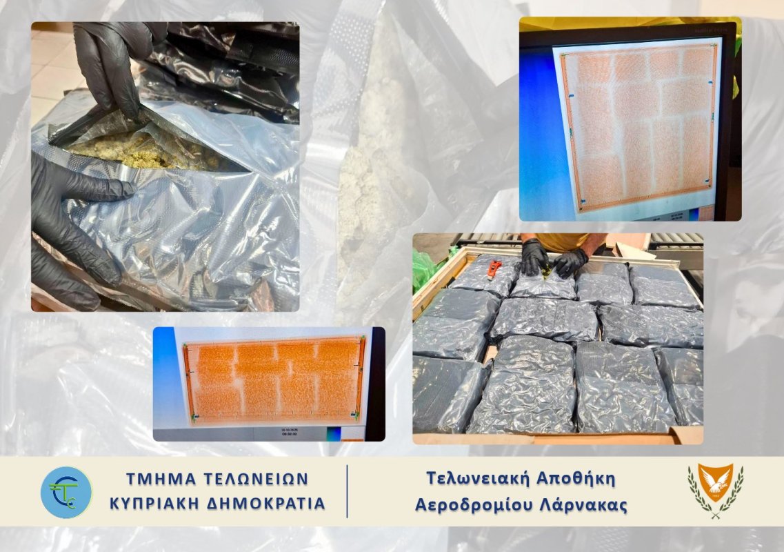 Tabloya gizlenmiş uyuşturucu Kıbrıs'a ulaştı: 6 kilo 110 gram esrar ele geçirildi