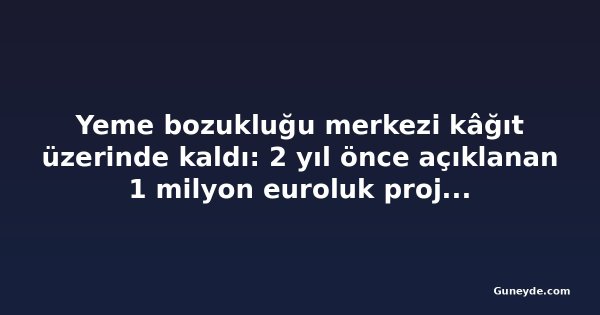 Yeme bozukluğu merkezi kâğıt üzerinde kaldı: 2 yıl önce açıklanan 1 milyon euroluk proje ilerlemedi