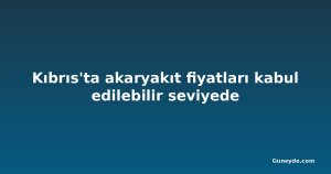 Kıbrıs'ta akaryakıt fiyatları kabul edilebilir seviyede