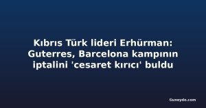 Kıbrıs Türk lideri Erhürman: Guterres, Barcelona kampının iptalini 'cesaret kırıcı' buldu